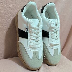 Stylish White and Black Women's Sneakers